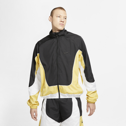 Men's - Nike Throwback Jacket - Black/Saturn Gold/White