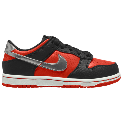 

Boys Preschool Nike Nike Dunk Low SE - Boys' Preschool Shoe Black/Silver/Red Size 01.5