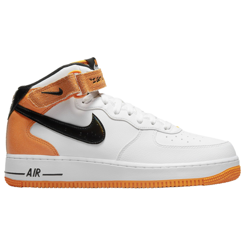 

Nike Mens Nike Air Force 1 Mid '07 LE - Mens Basketball Shoes White/Black/Magma Orange Size 10.5