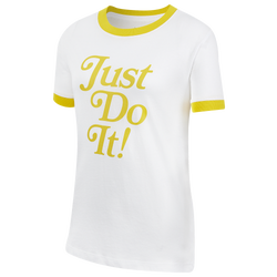Girls' Grade School - Nike Just Do It Ringer T-Shirt - White