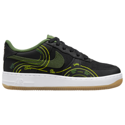 Boys' Grade School - Nike Air Force 1 LV8 - Black/Carbon Green/Treeline