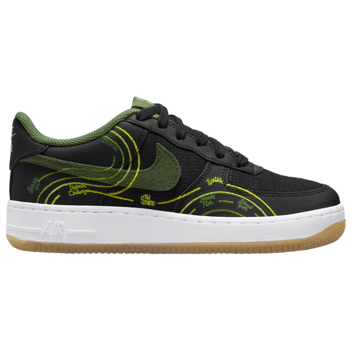 

Boys Nike Nike Air Force 1 LV8 - Boys' Grade School Shoe Black/Carbon Green/Treeline Size 06.5