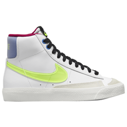 Boys' Grade School - Nike Blazer Mid '77 - White/Volt/Hyper Royal