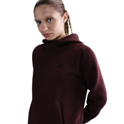 Women's - Nike NSW Tech Fleece Hoodie - Black/Burgundy Crush