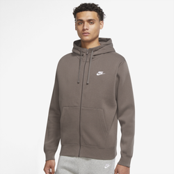 Men's - Nike Club Full-Zip Hoodie - Grey/White