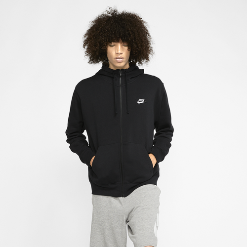 

Nike Mens Nike Club Full-Zip Hoodie - Mens Black/White Size M