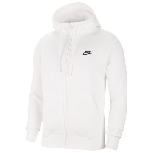 

Nike Mens Nike Club Full-Zip Hoodie - Mens White/Black Size XL