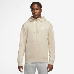 Men's - Nike Club Full-Zip Hoodie - Rattan/Rattan/White