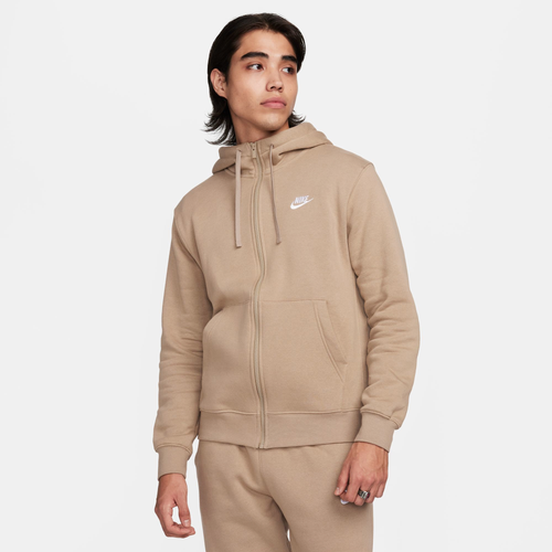 

Nike Mens Nike Club Full-Zip Hoodie - Mens White/Tan Size S