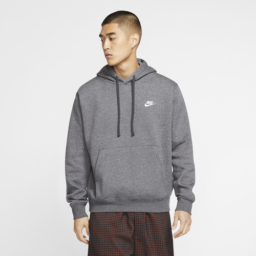 

Nike Mens Nike Club Pullover Hoodie - Mens Charcoal Heather/White/Anthracite Size L