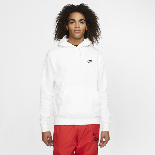 

Nike Mens Nike Club Pullover Hoodie - Mens White/Black Size LT