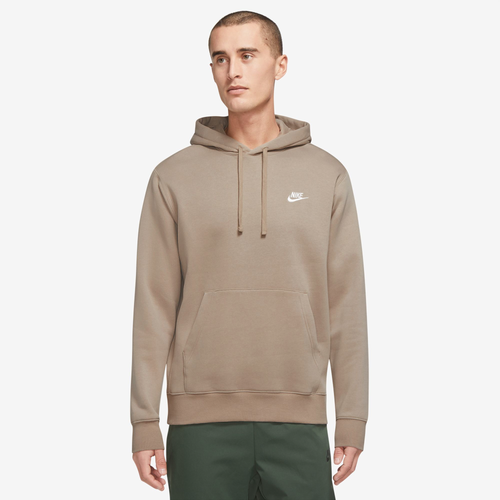 MENS - Nike Club Pullover Hoodie - Khaki/White