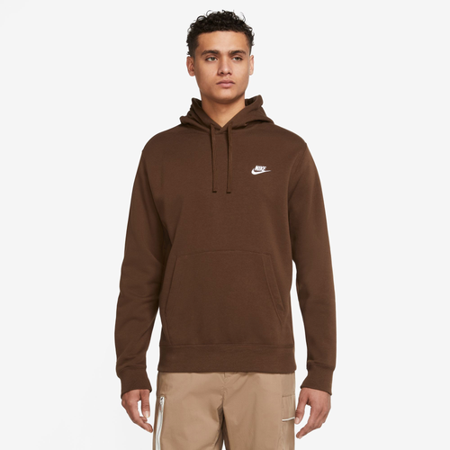 

Nike Mens Nike Club Pullover Hoodie - Mens Brown/White Size L