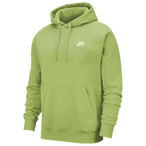 Nike Mens  Club Pullover Hoodie In Vivid Green/vivid Green/white