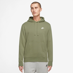 Men's - Nike Club Pullover Hoodie - Olive/White