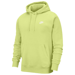 Men's - Nike Club Pullover Hoodie - Limelight/White