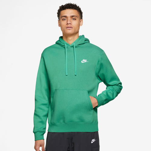 

Nike Mens Nike Club Basketball Pullover Hoodie - Mens Malachite/White Size M
