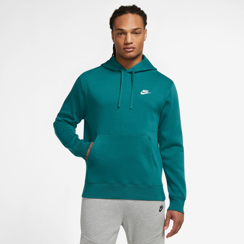 

Nike Mens Nike Club Basketball Pullover Hoodie - Mens Teal/White Size L