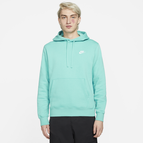 Nike Mens  Club Pullover Hoodie In Teal/white