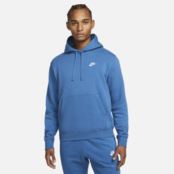 Men's - Nike Club Fleece Hoodie  - Dark Marina/White