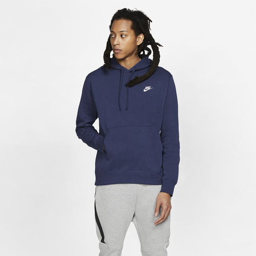 

Nike Mens Nike Club Pullover Hoodie - Mens Midnight Navy/White Size ST