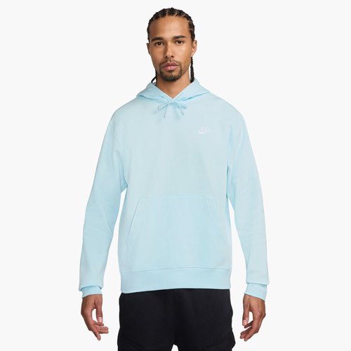 

Nike Mens Nike Club Pullover Hoodie - Mens White/Blue/Blue Size S