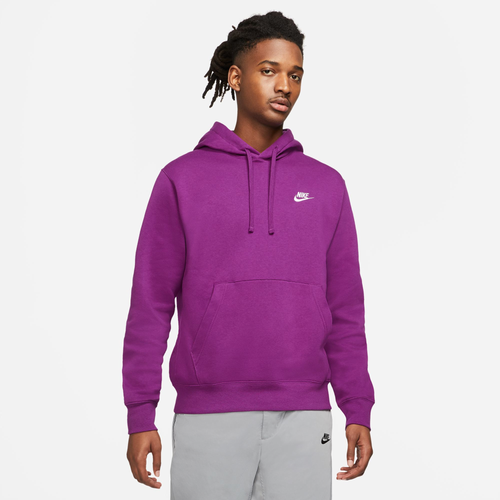 

Nike Mens Nike Club Pullover Hoodie - Mens Viotech/White Size M