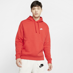 Men's - Nike Club Pullover Hoodie - University Red/White