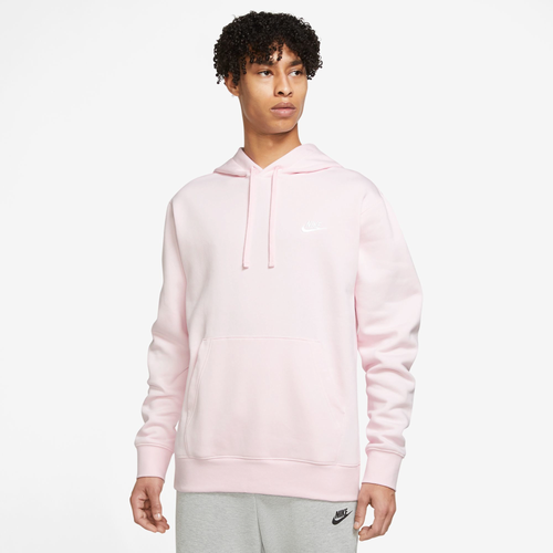 Nike Mens  Club Pullover Hoodie In Pink/white