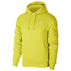 Men's - Nike Club Pullover Hoodie - Opti Yellow/White
