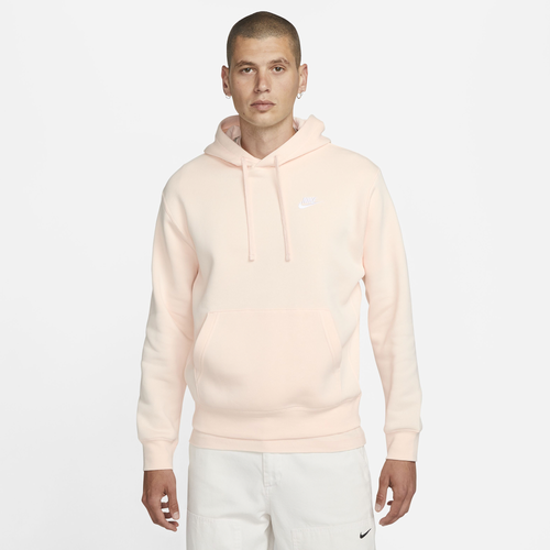 

Nike Mens Nike Club Pullover Hoodie - Mens Guava Ice/Guava Ice/White Size M