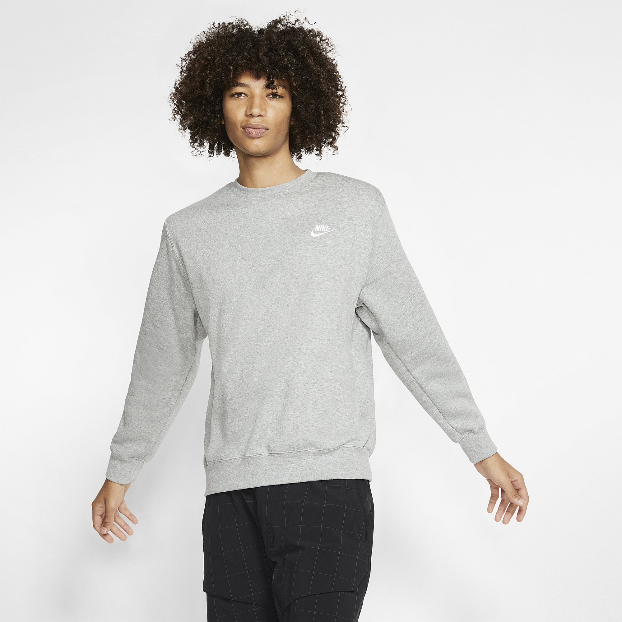 nike club swoosh crew sweatshirt navy