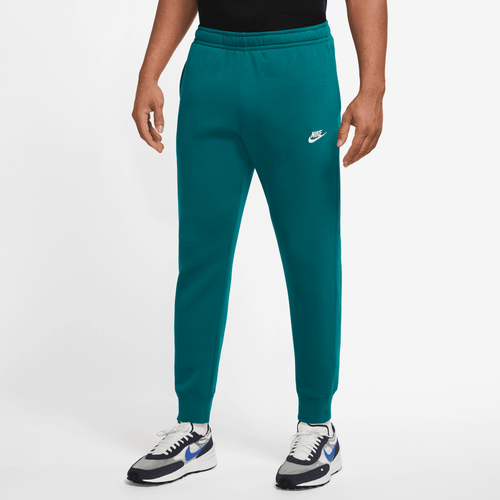 Shop Nike Mens  Club Joggers In White/geode Teal