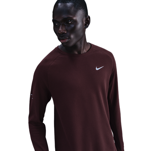 MENS - Nike Dri-FIT STRIDE WAFFLE CREW - Burgundy Crush/Reflective Silv