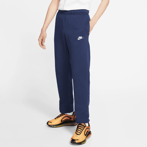 

Nike Mens Nike Open Hem Club Pants - Mens White/Midnight Navy Size M