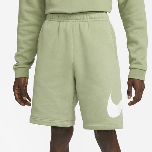 

Nike Mens Nike Club Fleece Shorts - Mens White/White/Oil Green Size L