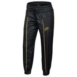 Girls' Grade School - Nike Glam Dunk Track Pants - Black/Club Gold/Metallic Gold