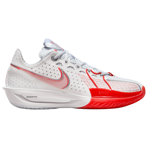 Shop Nike Mens  Air Zoom G.t. Cut 3 In Summit White/metallic Silver/picante Red