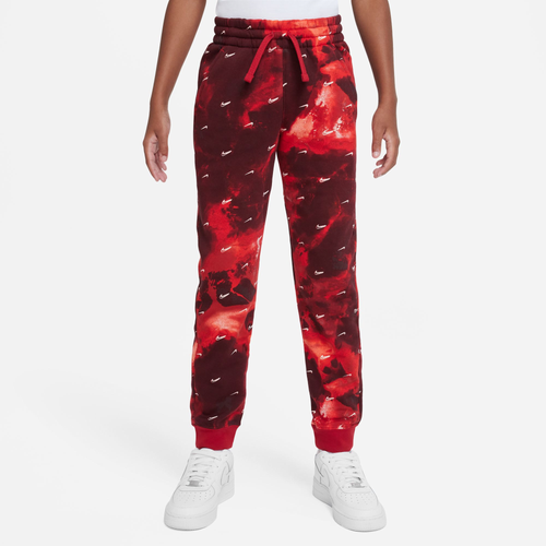 

Nike Boys Nike Club Futura AOP Joggers - Boys' Grade School Dark Beetroot/Gym Red Size L