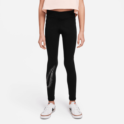 

Girls Nike Nike Leggings - Girls' Grade School Black/Gold Size L
