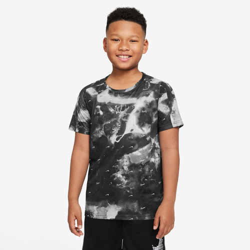 

Nike Boys Nike COL AOP Performance Top - Boys' Grade School Black/Black Size XL