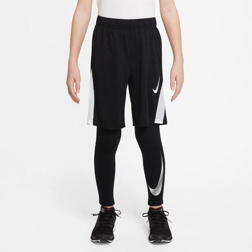 

Nike Boys Nike Dri-Fit Tights - Boys' Grade School Black/Black/White Size L