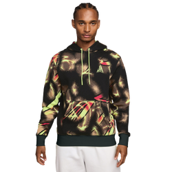 Men's - Nike Ja Club Basketball Pullover Hoodie - Light Lemon Twist/Grey