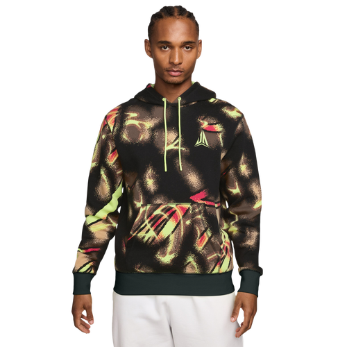 MENS - Nike Ja Club Basketball Pullover Hoodie - Light Lemon Twist/Grey