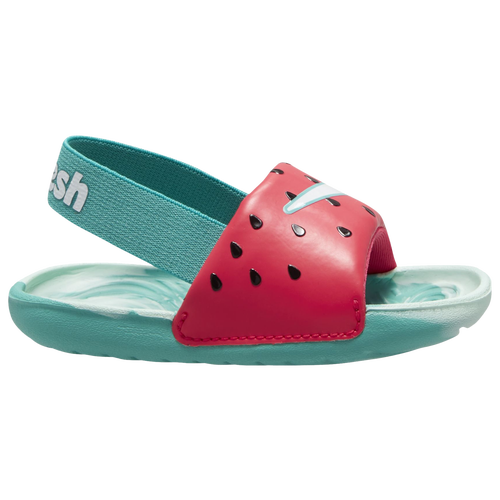 

Nike Girls Nike Kawa Slide - Girls' Toddler Shoes Siren Red/White/Washed Teal Size 10.0