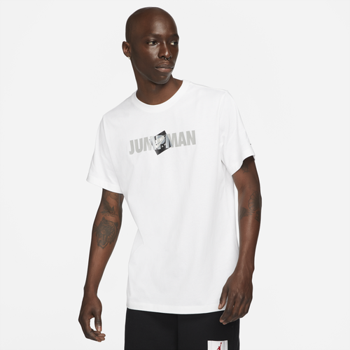 

Jordan Mens Jordan Jumpman Classic CTN HBR T-Shirt - Mens White/Black Size XL