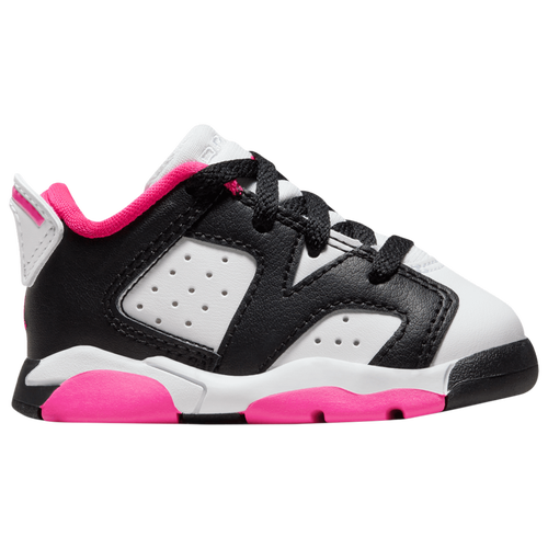 

Girls Jordan Jordan Retro 6 Low - Girls' Toddler Basketball Shoe White/Black/Pink Size 06.0