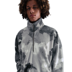 Men's - Nike Sherpa Half Zip Jacket NAOS - Iron Grey/Pale Ivory