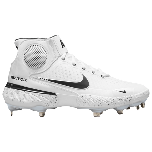 Nike Alpha Huarache Elite 3 Mid - Men's Metal Cleats Shoes - White / Black / Photon Dust - CV3550-105