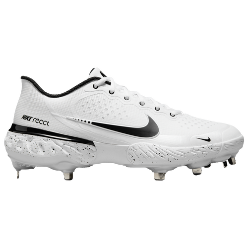 Nike Alpha Huarache Elite 3 Low - Men's Metal Cleats Shoes - White / Black / Particle Grey - CV3552-104